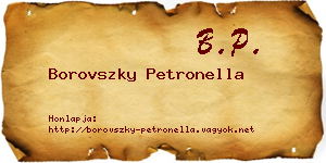 Borovszky Petronella névjegykártya